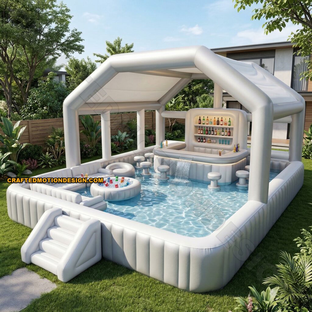 10 Best Inflatable Pool Bars for Backyard Parties inflatable pool bar backyard lounge setup