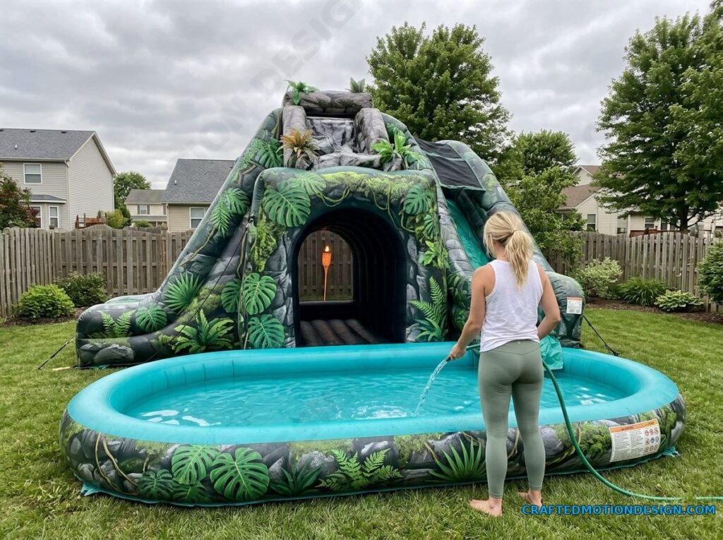 Inflatable Cave Waterfall Pools for Backyards - Crafted Motion Design