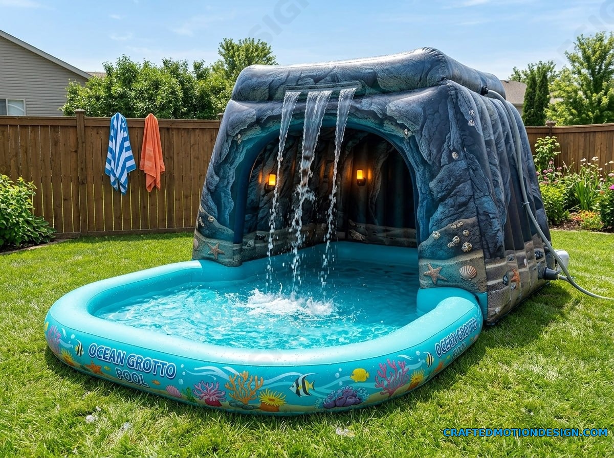 Inflatable Cave Waterfall Pools for Backyards cave waterfall pools 08