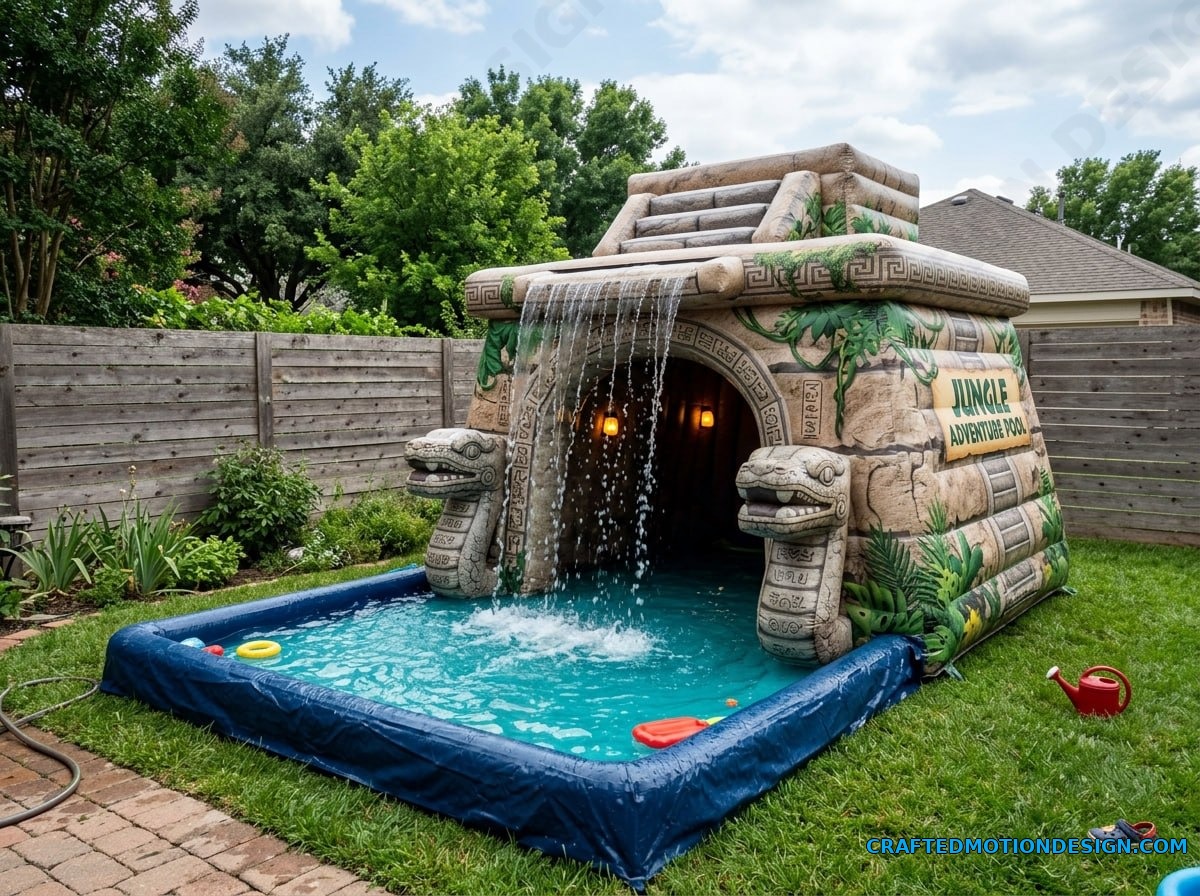 Inflatable Cave Waterfall Pools for Backyards cave waterfall pools 09