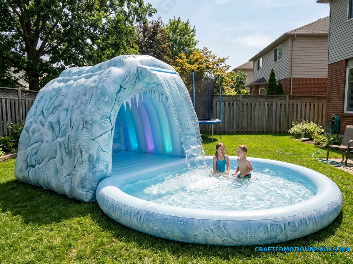 Inflatable Cave Waterfall Pools for Backyards cave waterfall pools 10