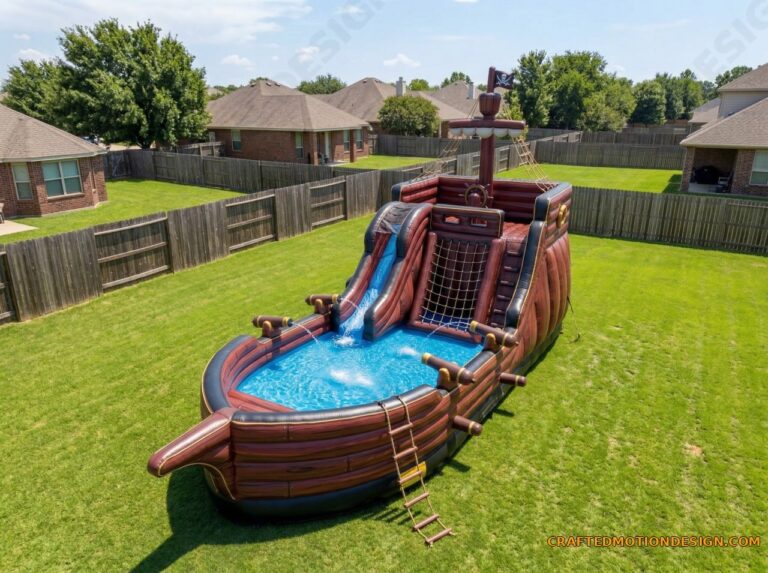 inflatable pirate ship pool video hero