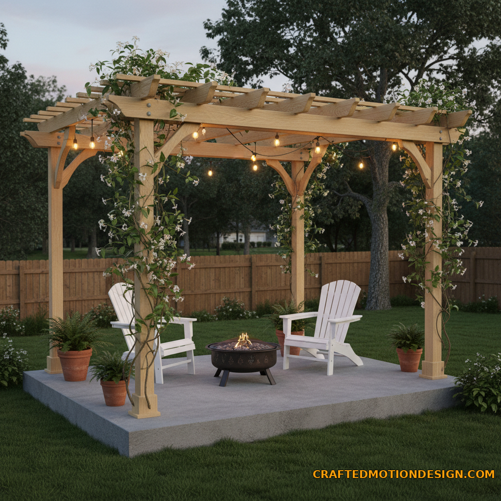 Budget friendly backyard pergola kit on small patio