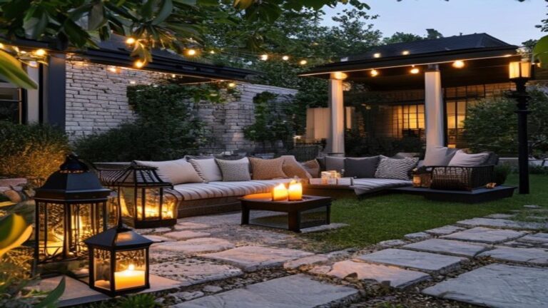 Outdoor lanterns and string lights hero - enchanted patio