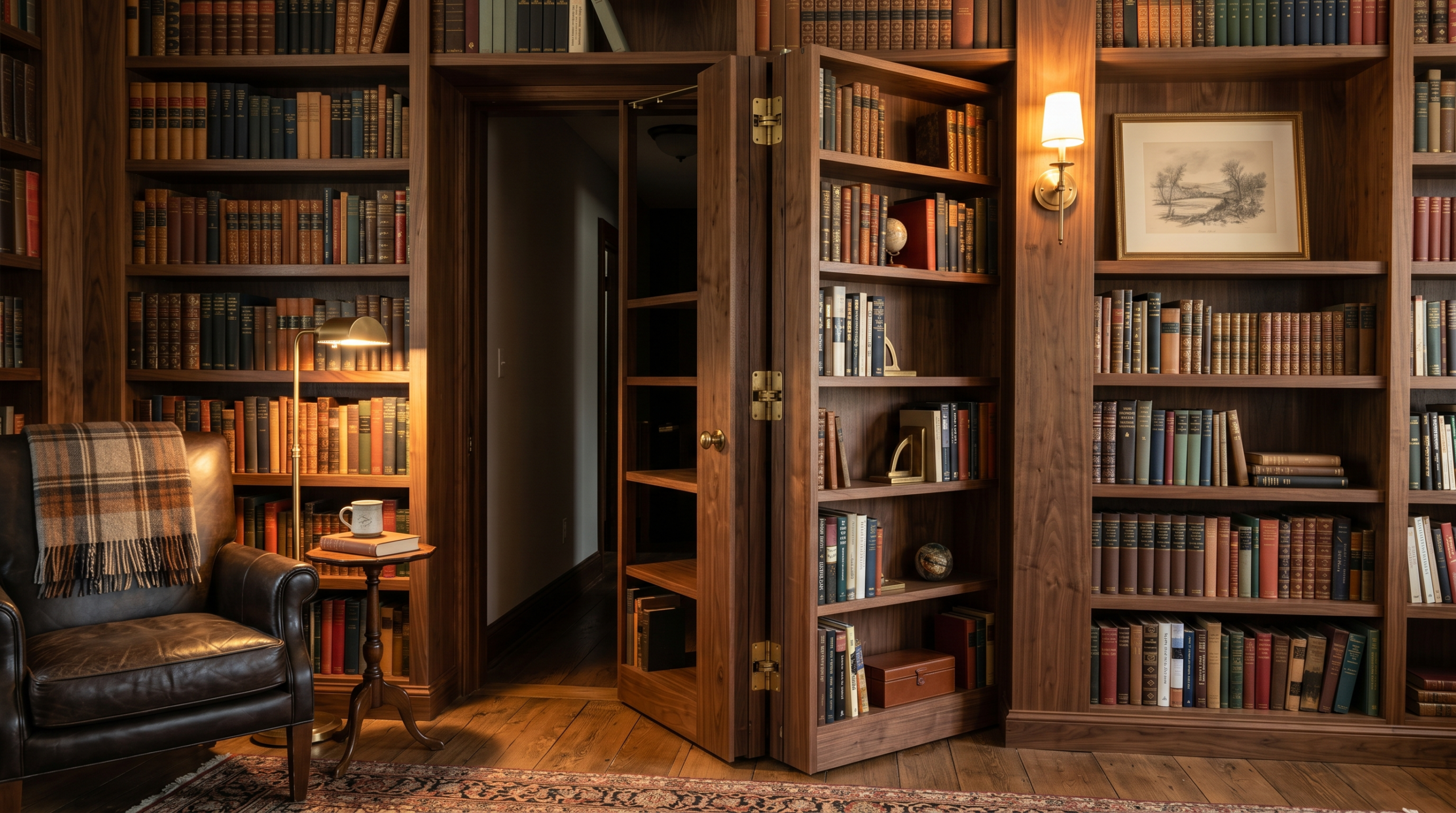 Hidden bookshelf door kit hero