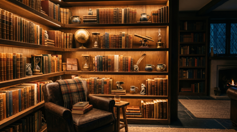 Warm shelf lighting fantasy room hero