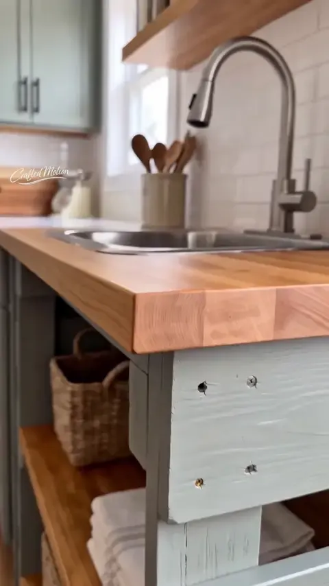 Kitchen sink stand built from two pallets